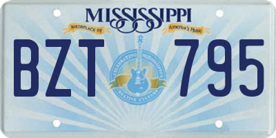 MS license plate BZT795