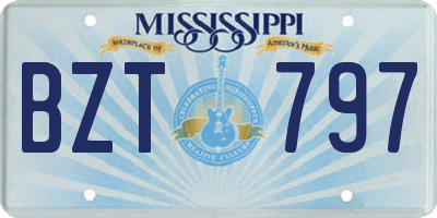 MS license plate BZT797