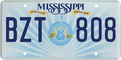 MS license plate BZT808