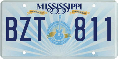 MS license plate BZT811