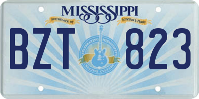 MS license plate BZT823