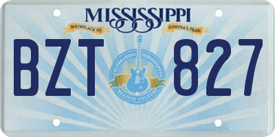 MS license plate BZT827