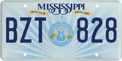 MS license plate BZT828