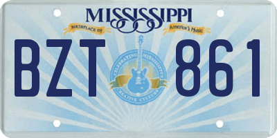 MS license plate BZT861