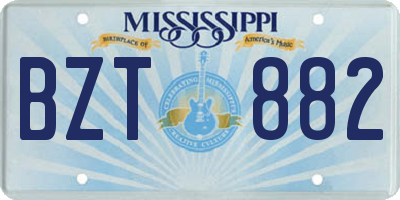 MS license plate BZT882