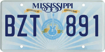 MS license plate BZT891