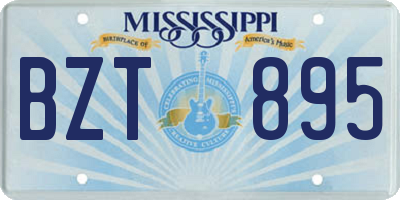 MS license plate BZT895