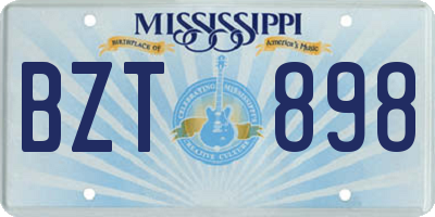 MS license plate BZT898