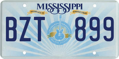 MS license plate BZT899