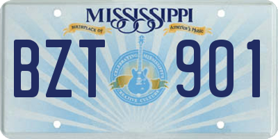 MS license plate BZT901