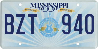 MS license plate BZT940