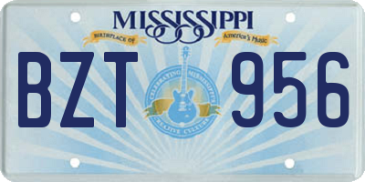 MS license plate BZT956