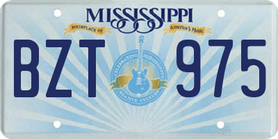 MS license plate BZT975