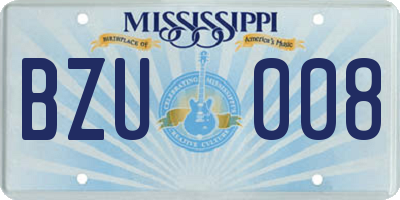 MS license plate BZU008