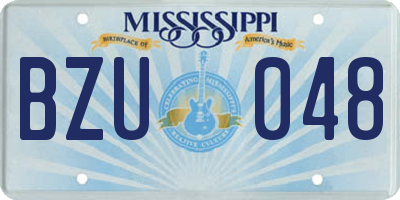 MS license plate BZU048