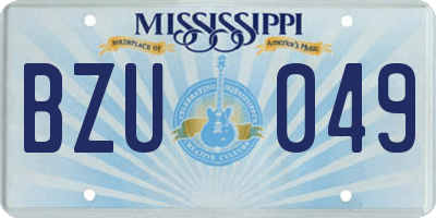 MS license plate BZU049