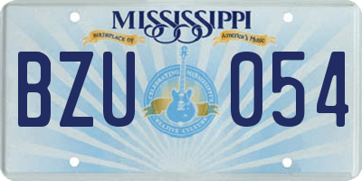 MS license plate BZU054