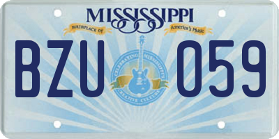 MS license plate BZU059