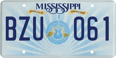 MS license plate BZU061
