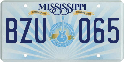MS license plate BZU065