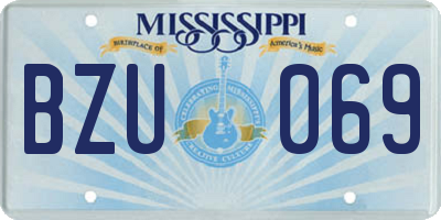 MS license plate BZU069