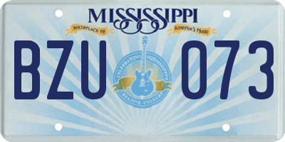 MS license plate BZU073