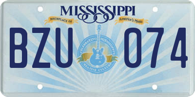 MS license plate BZU074