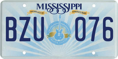 MS license plate BZU076