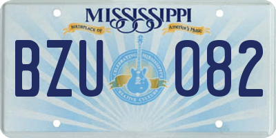 MS license plate BZU082
