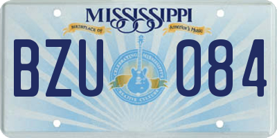 MS license plate BZU084
