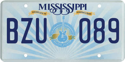 MS license plate BZU089