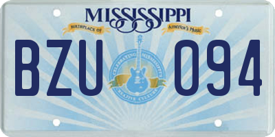 MS license plate BZU094
