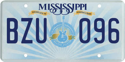 MS license plate BZU096