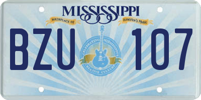 MS license plate BZU107