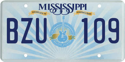 MS license plate BZU109