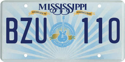 MS license plate BZU110
