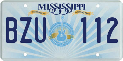 MS license plate BZU112