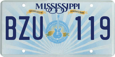 MS license plate BZU119