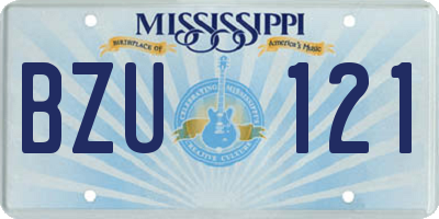 MS license plate BZU121