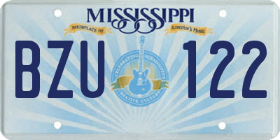 MS license plate BZU122