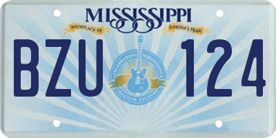 MS license plate BZU124
