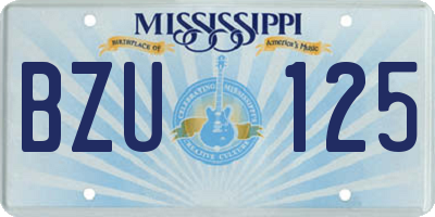 MS license plate BZU125