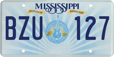MS license plate BZU127