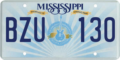 MS license plate BZU130