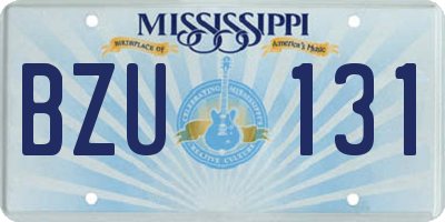 MS license plate BZU131