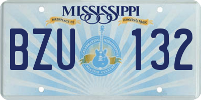 MS license plate BZU132