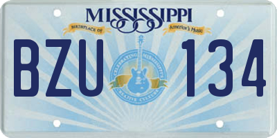 MS license plate BZU134