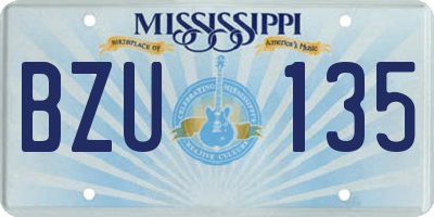 MS license plate BZU135