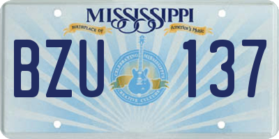 MS license plate BZU137
