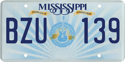 MS license plate BZU139